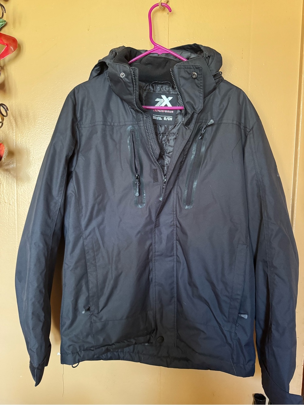 ZeroXposur Men's Black Hooded Performance Jacket